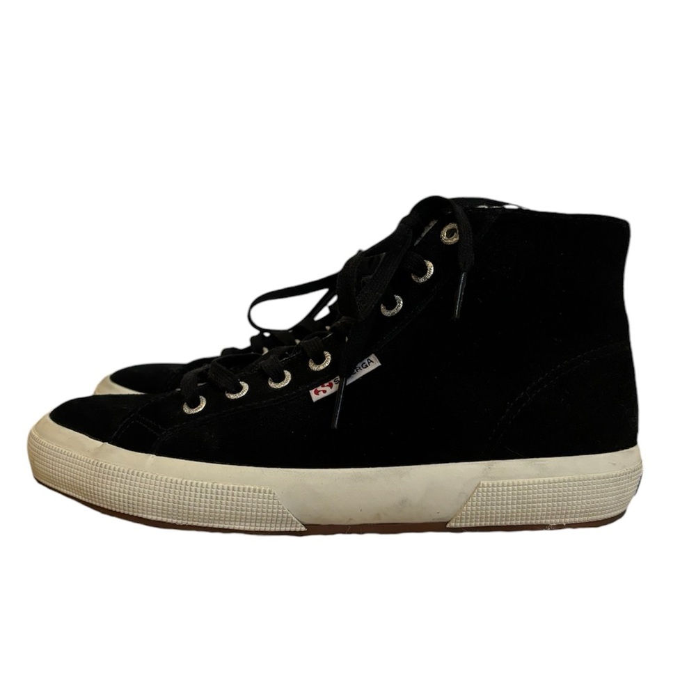 SUPERGA Black High Top Faux Fur Sneakers
